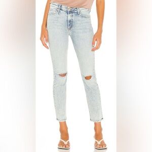 MOTHER Light Blue Distressed Skinny Jeans